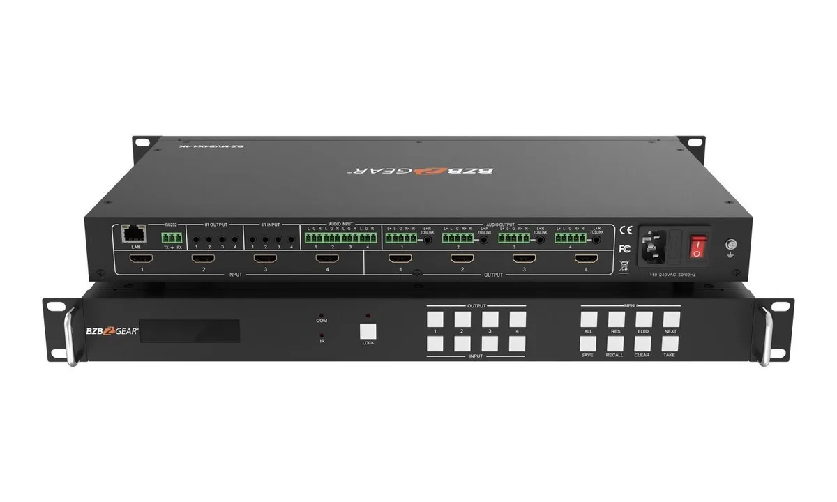 BZBGEAR BZBGEAR BZ-MVS4X4-4K 4x4 4K60 HDMI Video Wall Processor Audio — product photo