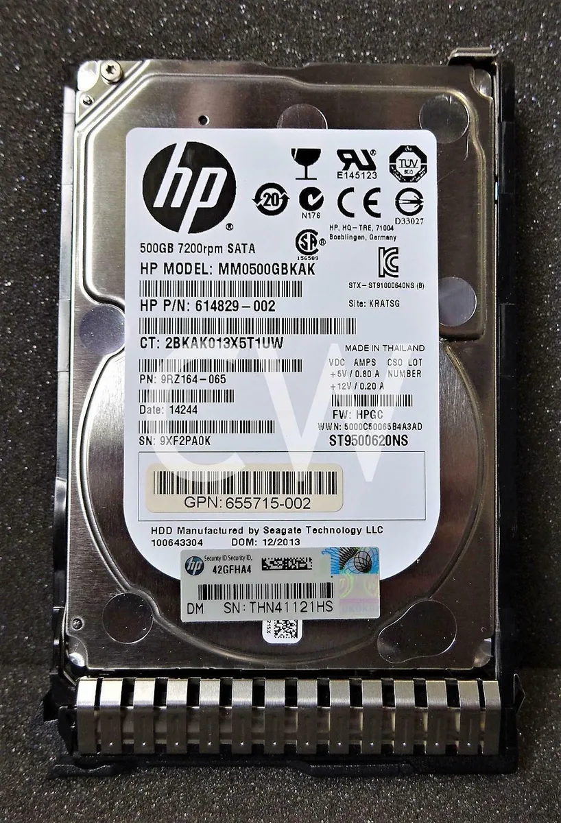 HP HP 656107-001 500GB 7.2K 2.5" SATA HDD ST9500620NS G8 internal hard drive — product photo
