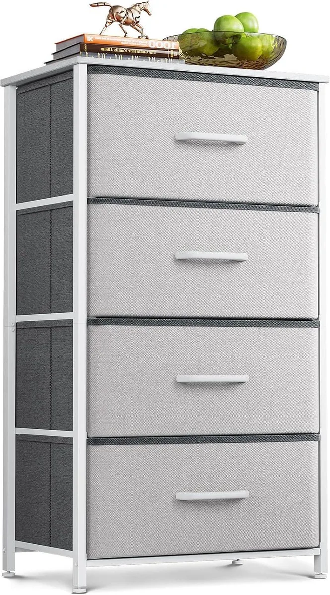 BFKK BFKK Small Fabric Dresser 4 Drawers Light Grey office furniture — product photo