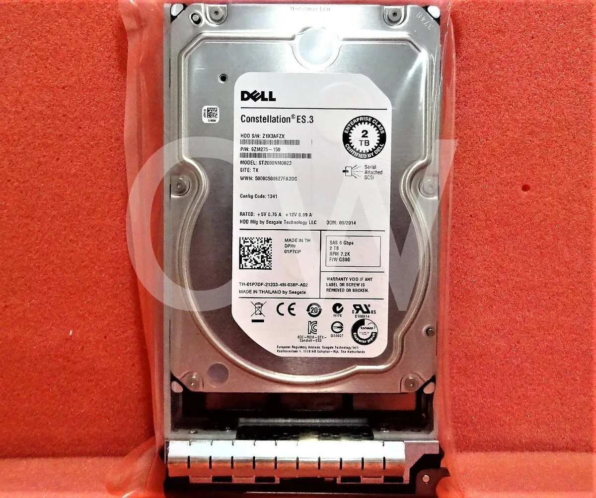 DELL DELL ST2000NM0023 2000GB 7200RPM 3.5" SAS internal hard drive with caddy — product photo