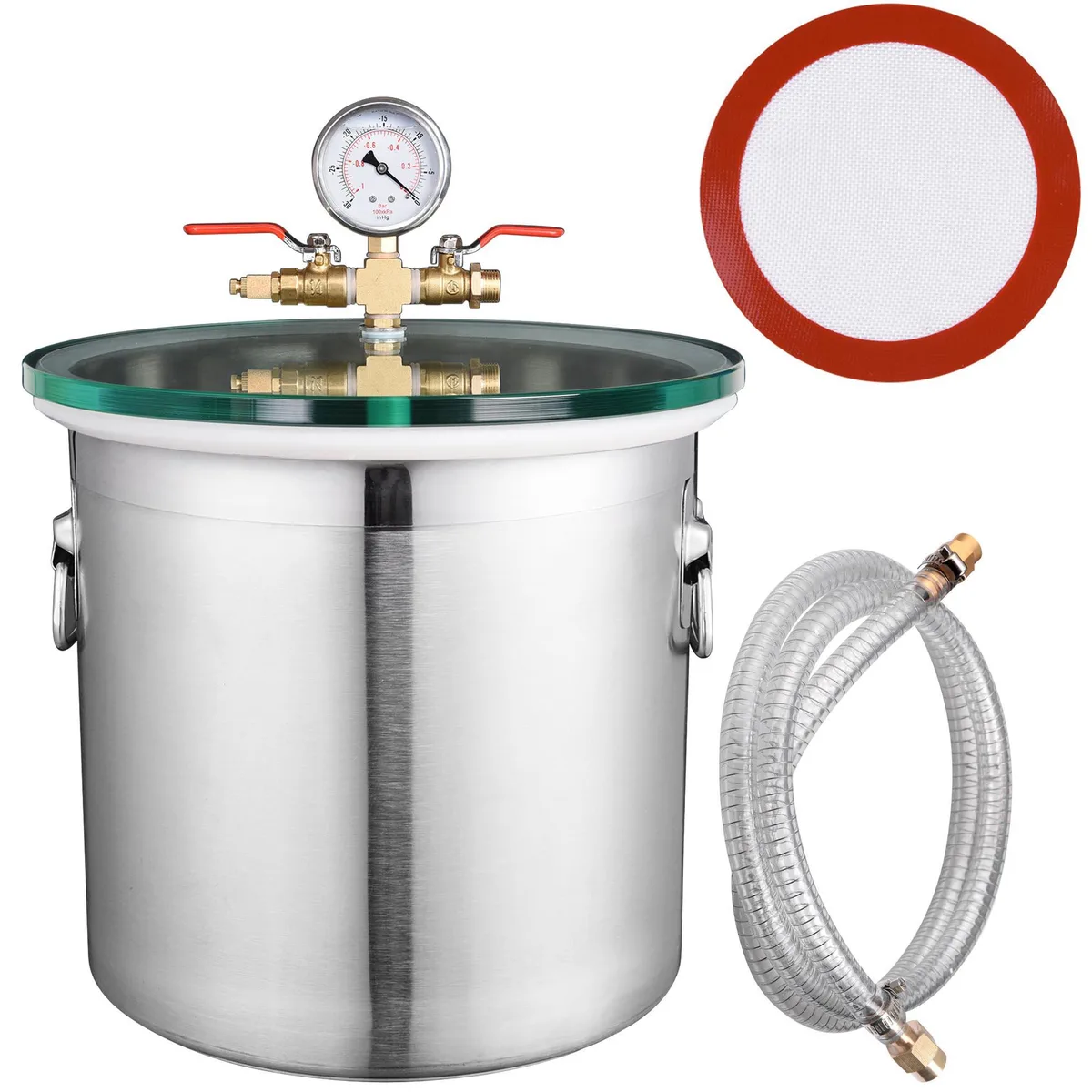 Yescom USA, Inc. Yescom USA, Inc. 39VCK001-5GSL-11 5 Gallon Stainless Steel Vacuum Chamber kit — product photo