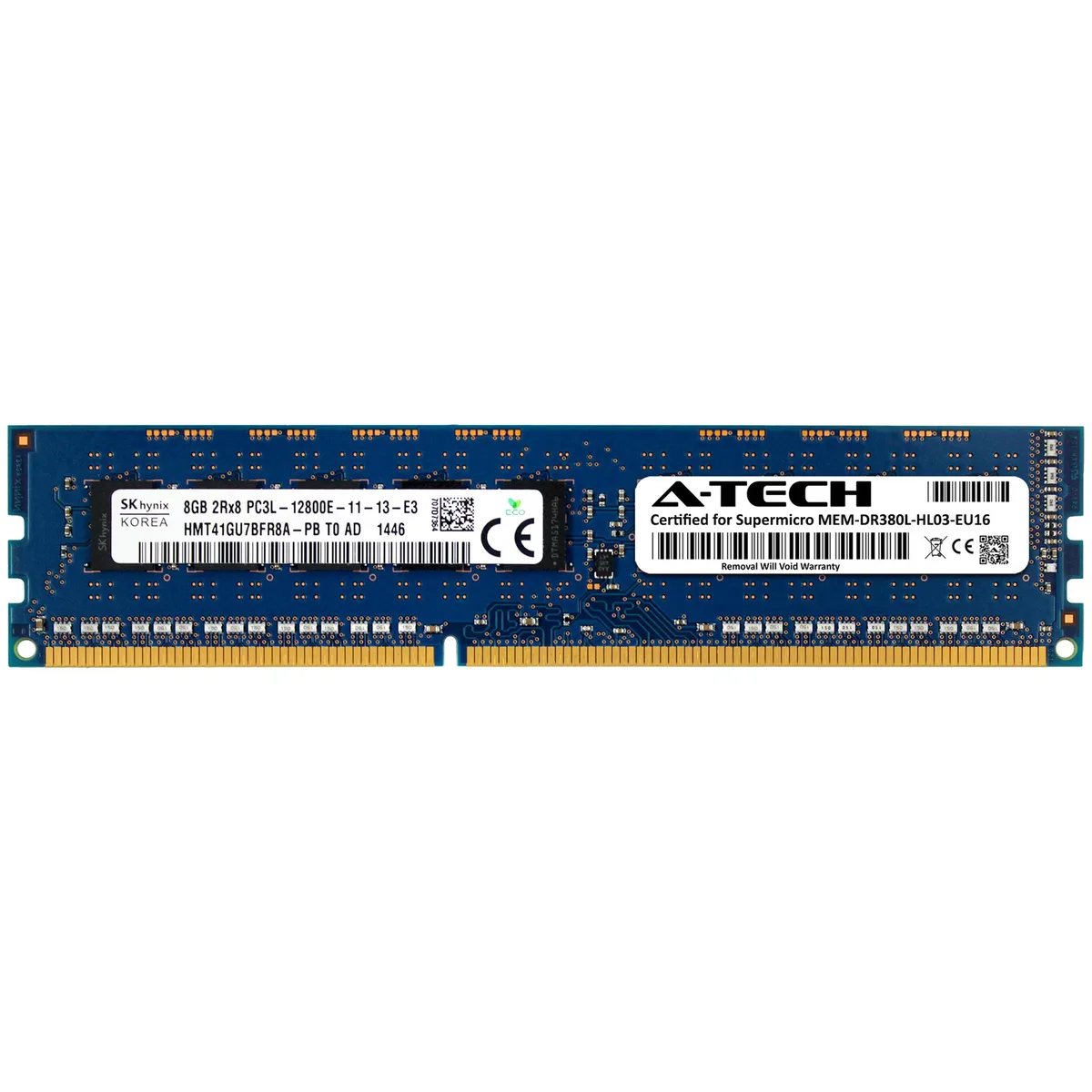 A-Tech A-Tech Supermicro Certified 8GB DDR3L 1600 ECC UDIMM 240-Pin 1.35V — product photo