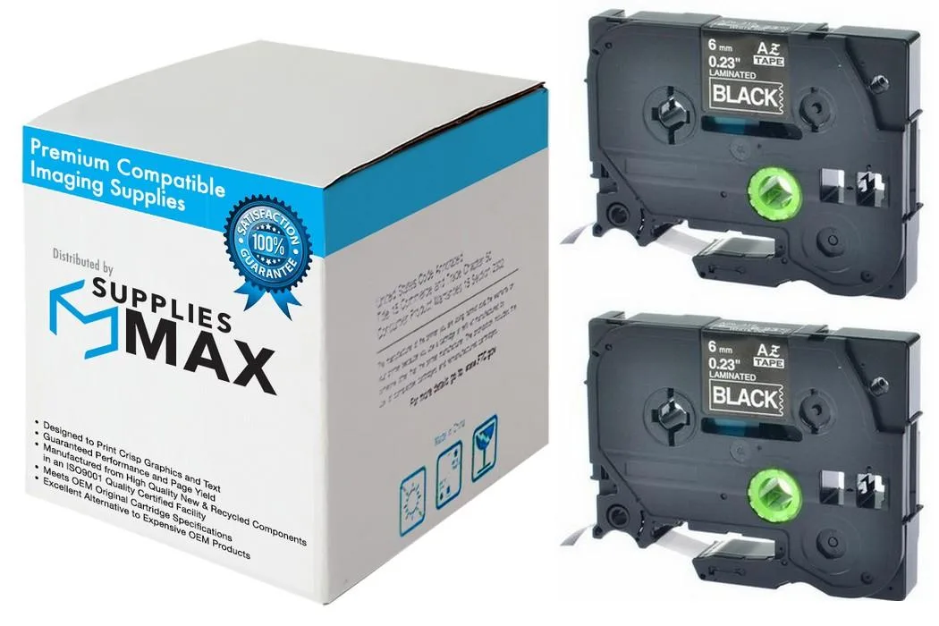 SuppliesMax SuppliesMax TZE-315 Label Tape White/Black 2/PK 36mm 8m — product photo