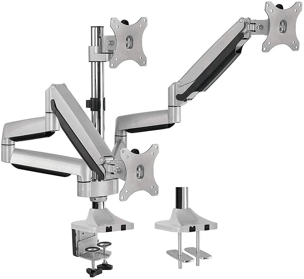 Thinkstar Thinkstar Triple Monitor Arm 13-32" Gas Spring VESA 75/100 C-Clamp Grommet 21" Pole — product photo