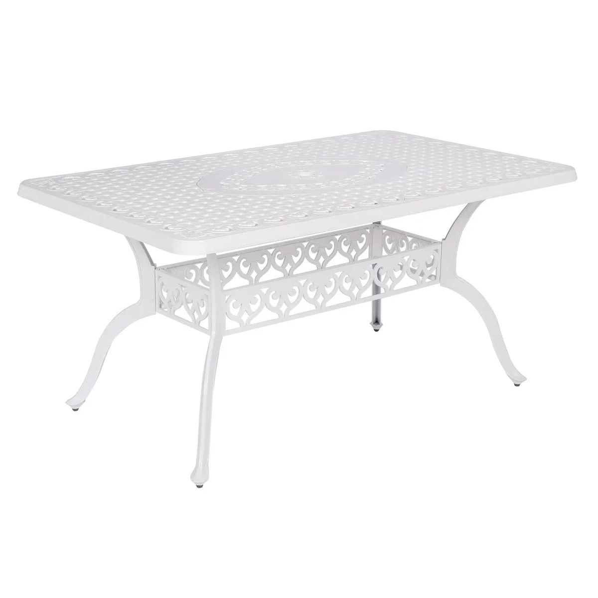 MEETWARM MEETWARM 60" Rectangular Patio Dining Table White — product photo