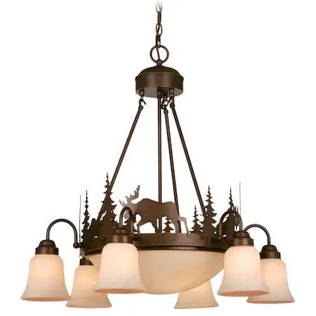 Vaxcel Vaxcel Yellowstone 9-Light Bronze Moose Chandelier CH55606BBZ — product photo