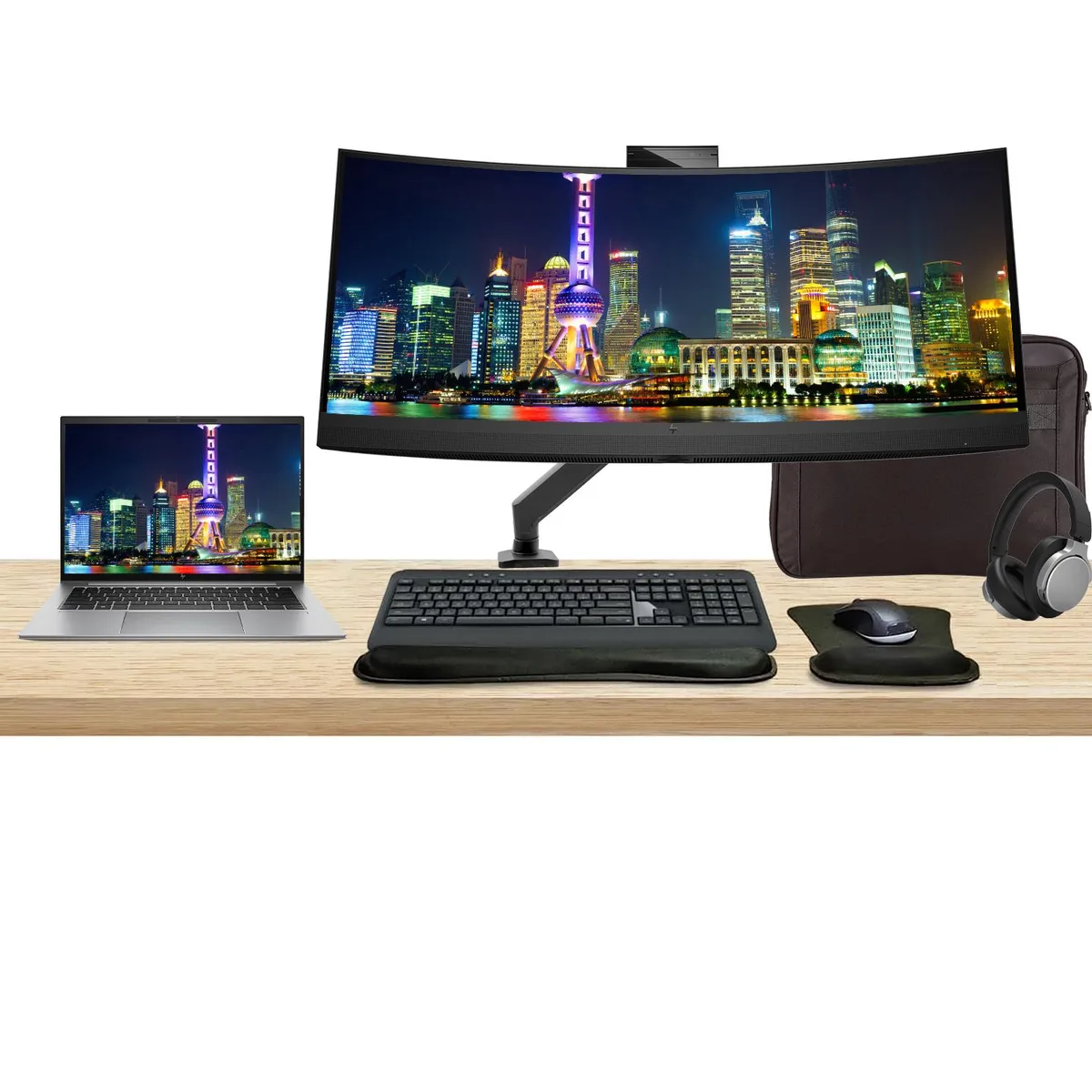 HP HP ZBook Firefly G10 14" Touchscreen Ryzen 7 Pro 32GB 512GB + Z34c 34" Monitor Bundle — product photo
