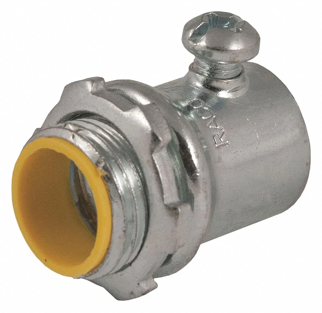 Hubbell Incorporated Hubbell Incorporated RACO 2123 EMT Grounding Connector 3/4 in Set Screw Steel Gray Yellow — product photo