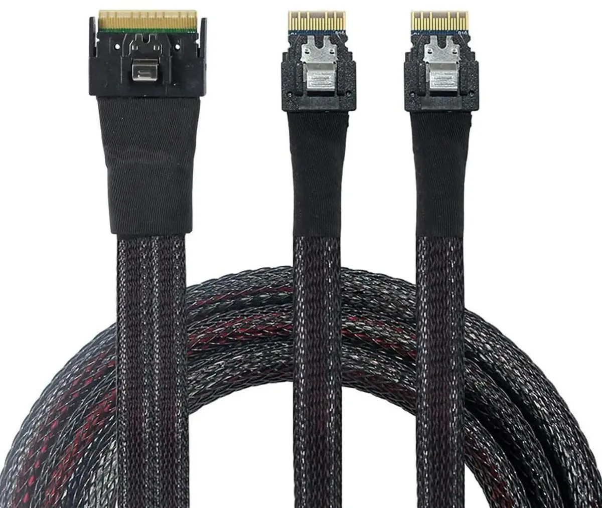 SMUGDESK SMUGDESK Slimline SAS SFF8654 8i to Dual SFF8654 4i Cable 0.8M — product photo