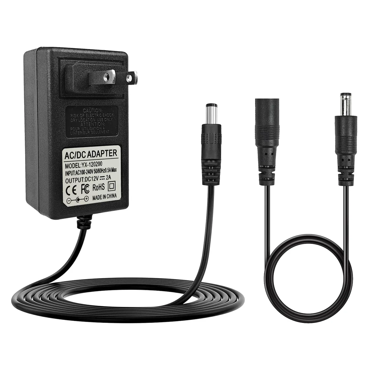 Blue 12V massager charger with 9.5 ft cable and LED indicator
