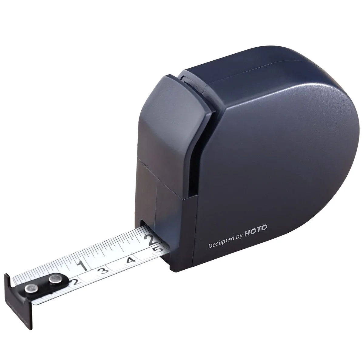 Compact matte ABS case with self-locking steel blade, dual-unit markings, 10 ft length