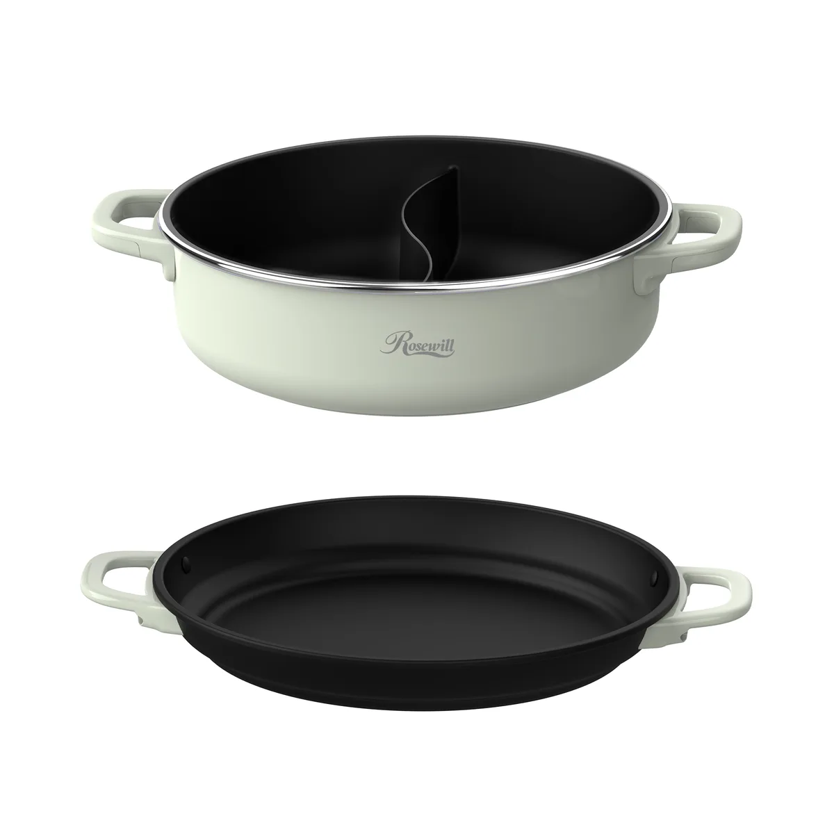Rosewill Rosewill RHCW-25001LG 6.3 Qt dual-sided hot pot &amp; fry pan accessory kit, Light Green — product photo