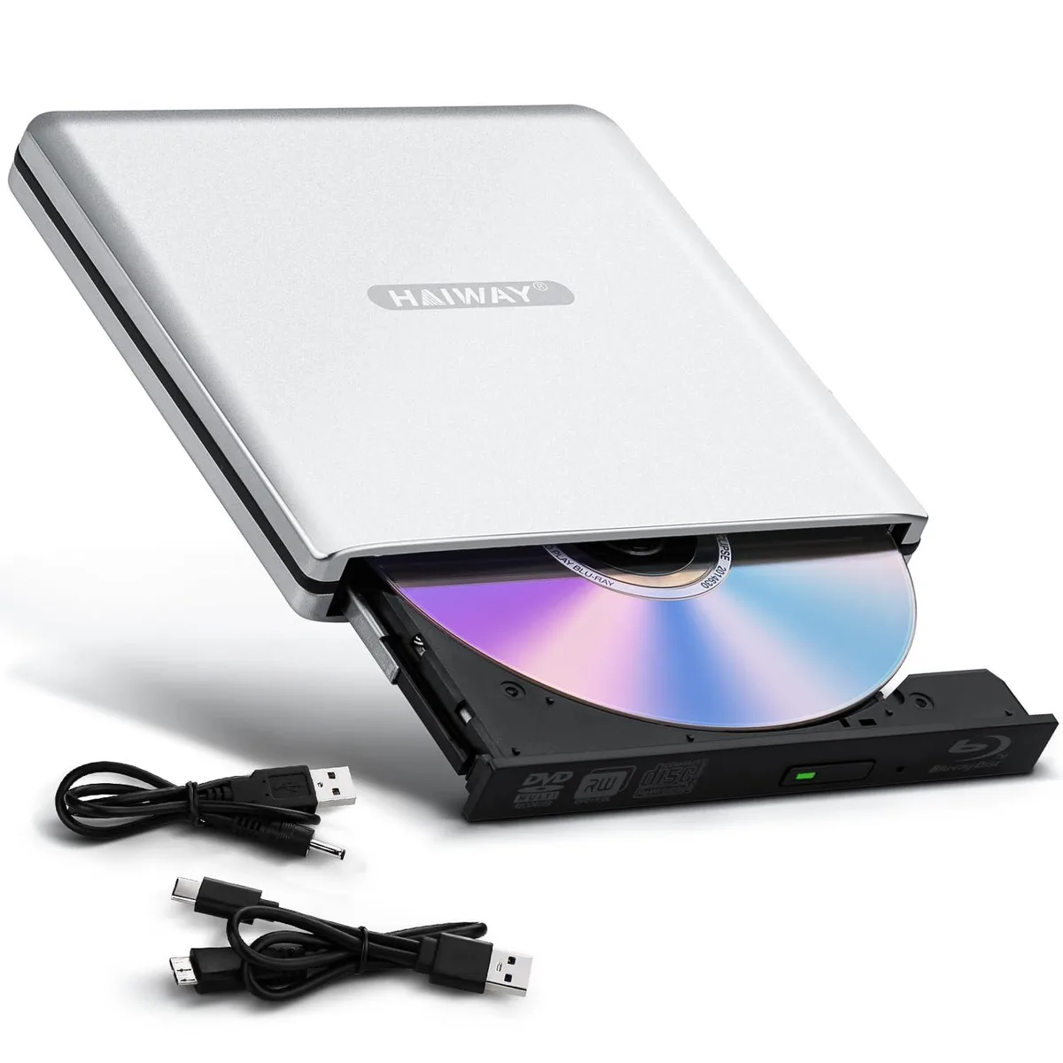  Haiway-BD300 Blu-ray drive, USB 3.0 &amp; Type-C, aluminium — product photo