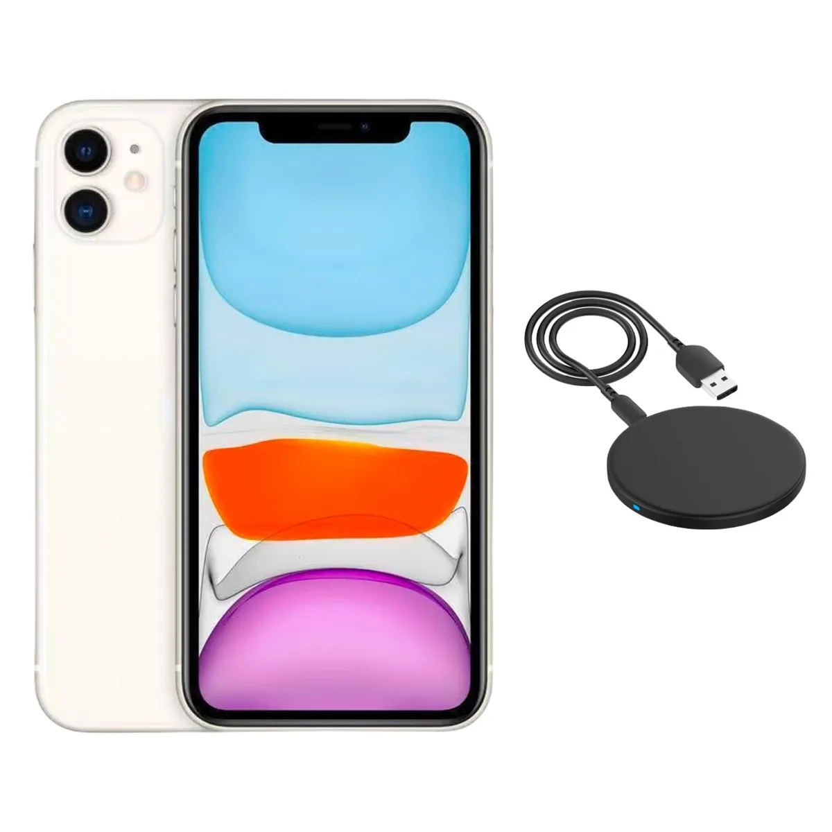 Apple Apple iPhone 11 A2111 64GB White Grade A+ Wireless Charger cell phones - unlocked — product photo