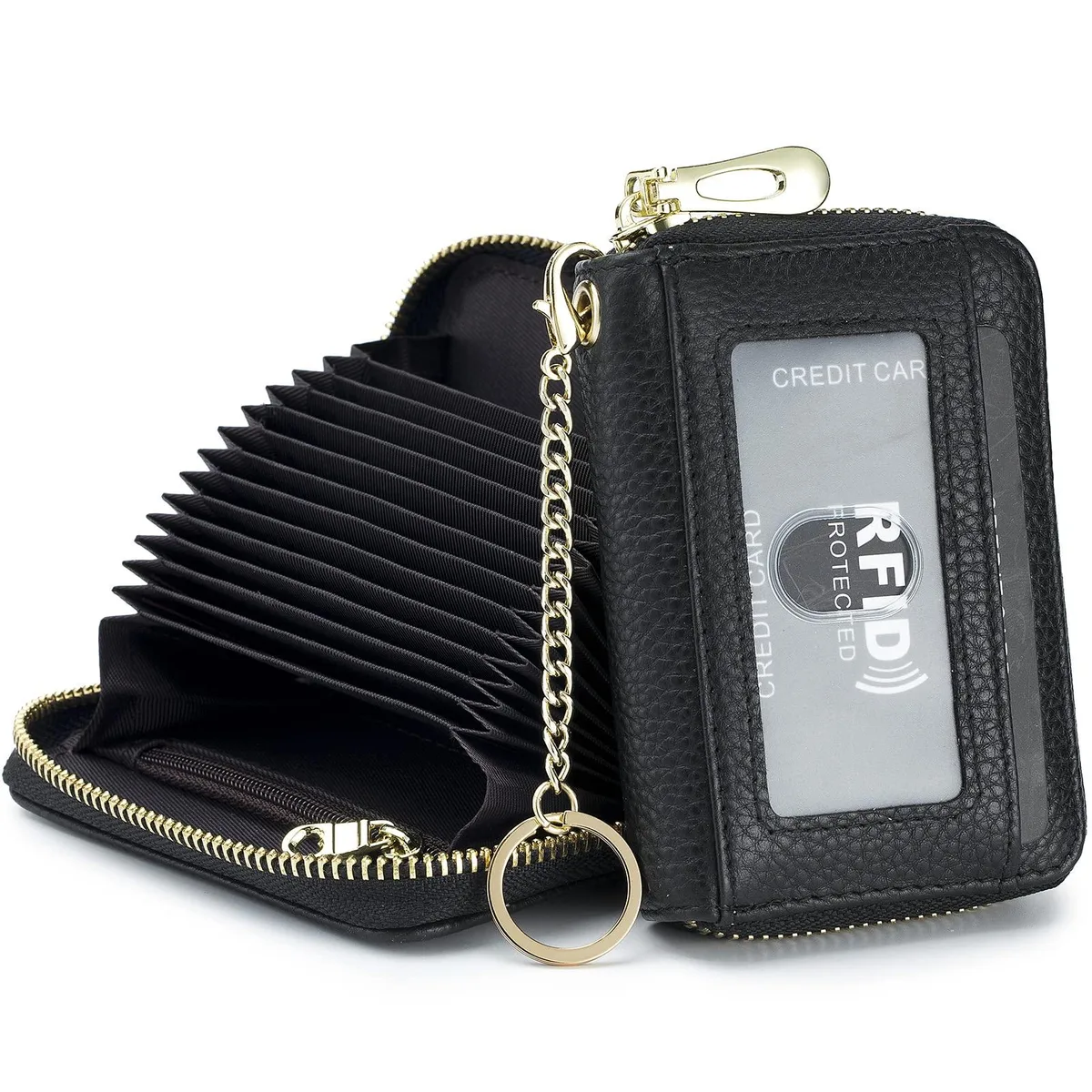 imeetu Credit Card Holder Pro-Black 12 slots 4.3x3x1.2 in — product photo