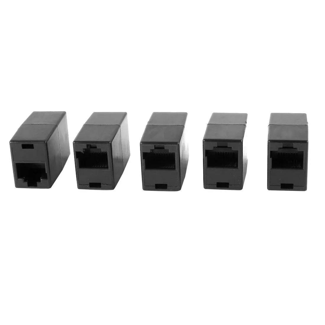 Unique-Bargains Unique-Bargains Black RJ45 8P8C Coupler 5 Pcs — product photo