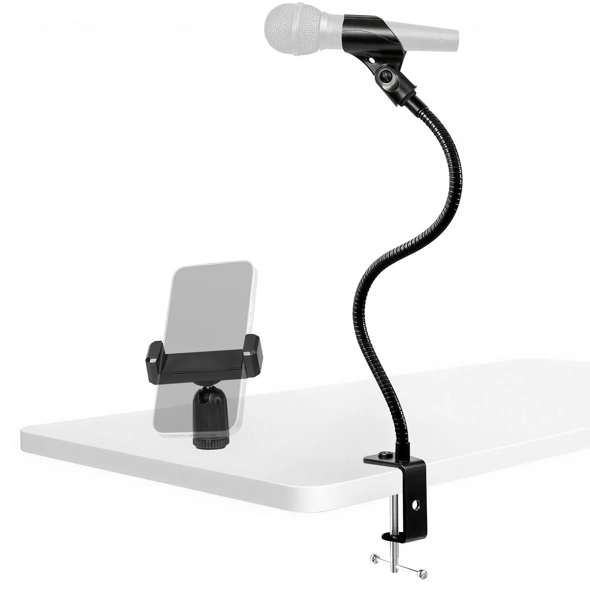  Ion mic holder 01 13 Inch Gooseneck Mic Stand with Phone Clip — product photo