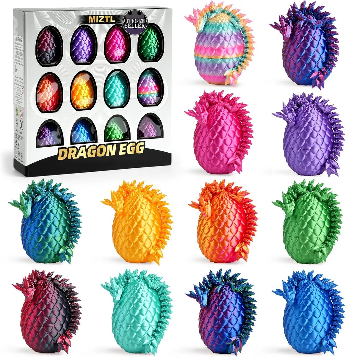  12 Collectible Dragon Eggs 2.6in 5.5in Dragon — product photo