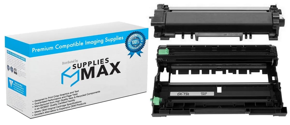 SuppliesMax SuppliesMax BRTTN-760/DR-730 Toner Cartridge &amp; Drum Combo Pack (2 Pack) — product photo