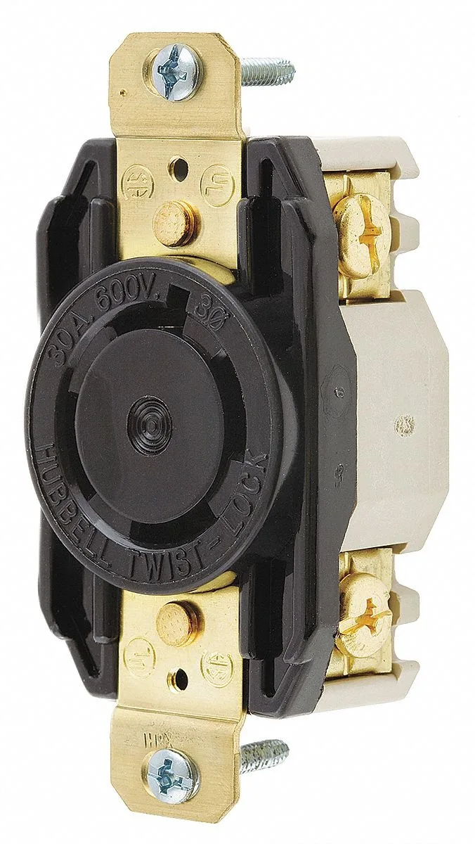 Hubbell Incorporated Hubbell Incorporated HBL2740 30A Twist-Lock Receptacle 3P 4W 600VAC L17-30R BK — product photo