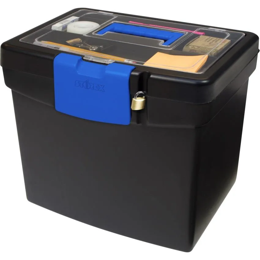 Storex Storex 61415B02C Portable File Box with XL Storage Lid — product photo