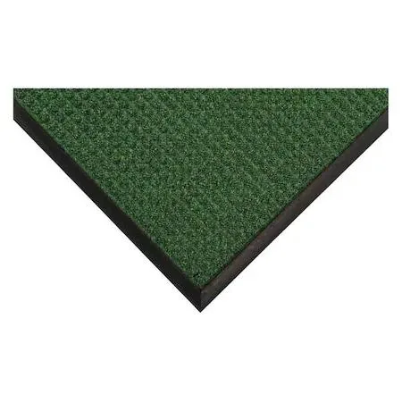 Green rectangular outdoor entrance mat, rubber-backed polypropylene, beveled edges, 2 by 3 feet