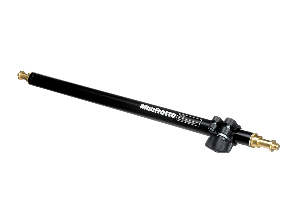 Black anodized adjustable pole, 21 to 33 inches, slender rectangular profile