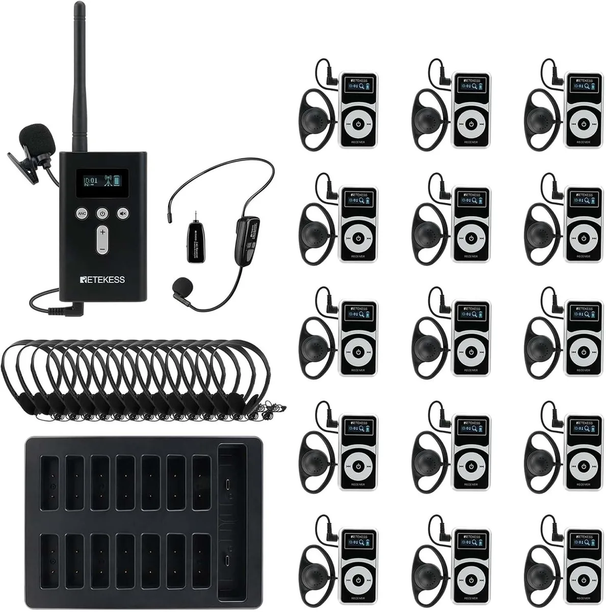 BFKK BFKK Wireless Tour Guide System 1 TX 15 RX 328ft — product photo