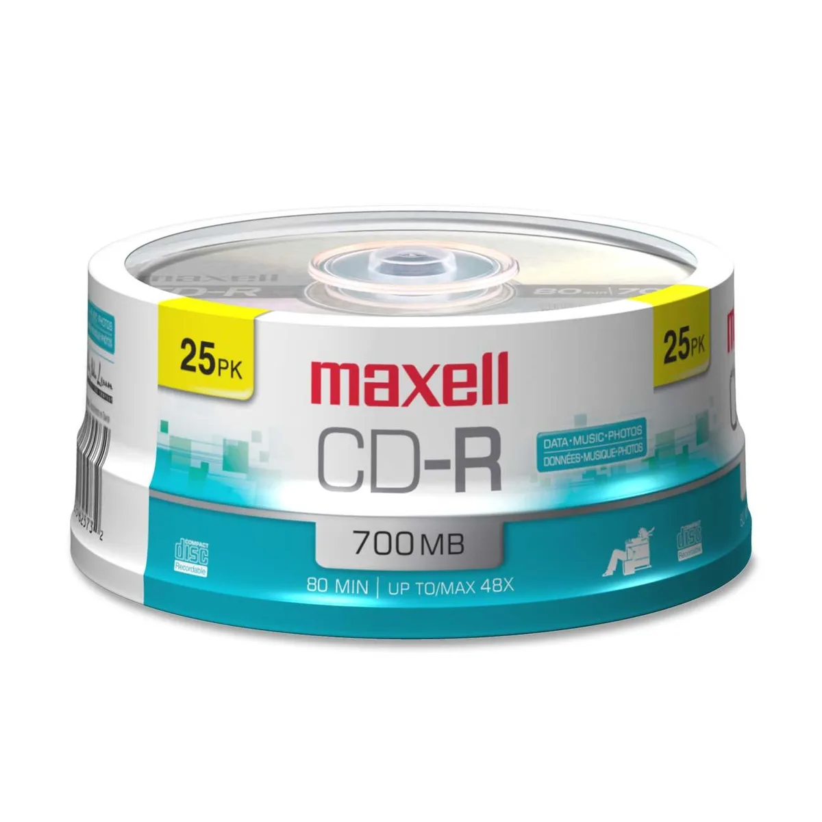 maxell maxell 648445 CD-R 700MB 48X 25 spindle — product photo