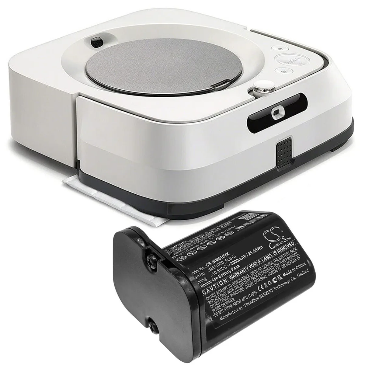 Cameron & Co Cameron & Co standard battery 2000mAh 10.8V for iRobot Braava Jet M6 — product photo