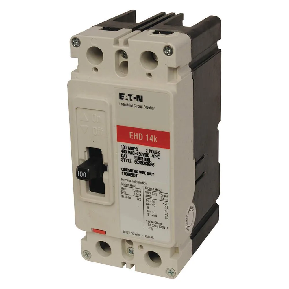 Eaton Eaton EHD2020 Molded Case Circuit Breaker 20A 2 Pole 480V AC — product photo