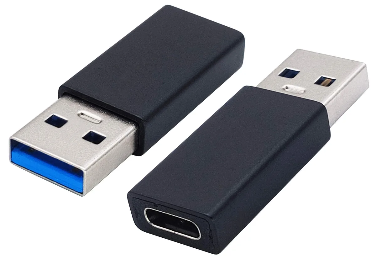 BUCIER BUCIER USB-C female to USB-A 3.0 male adapter 2-pack black F/M — product photo