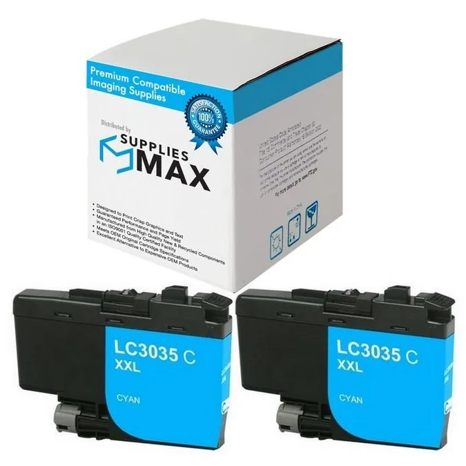 SuppliesMax SuppliesMax LC-3035C_2PK Cyan Inkjet 2 Pack 5000 Pages — product photo