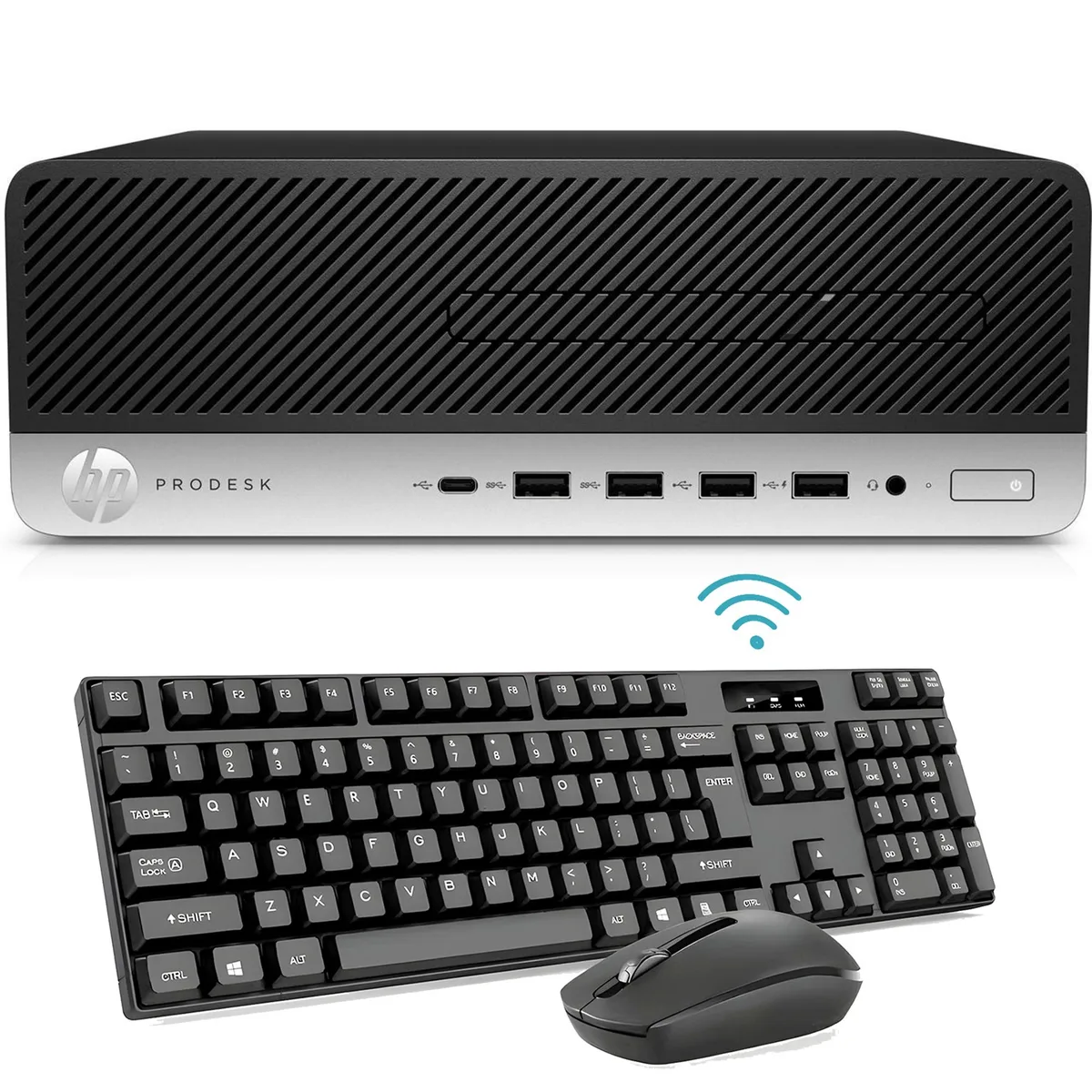 HP HP ProDesk 600 G3 SFF desktop PC, Core i5-6500 3.2 GHz, 32GB DDR4, 512GB SSD, Windows 10 Pro, Black/Silver — product photo