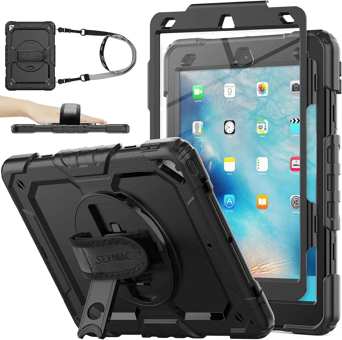 Leelbox Leelbox iPad Air 3/Pro 10.5 Case Screen Protector 360 Stand Black — product photo