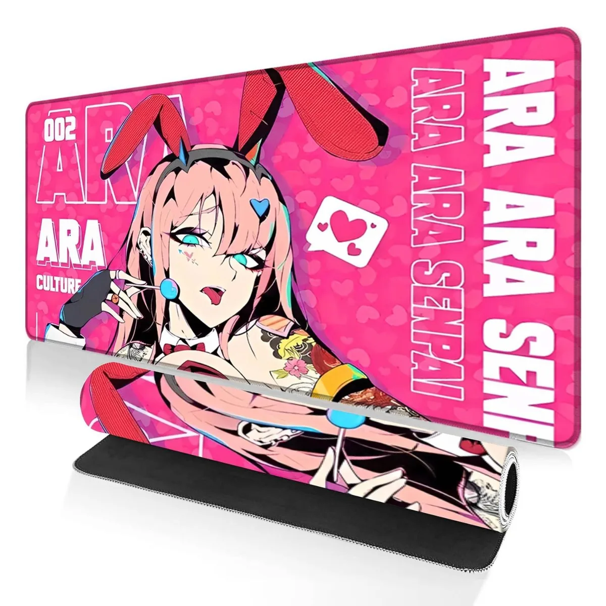 Alpha Fit Alpha Fit Anime Gaming Mouse Pad XXL 35.4" x 15.7" Pink Bunny Girl Waifu 04 — product photo