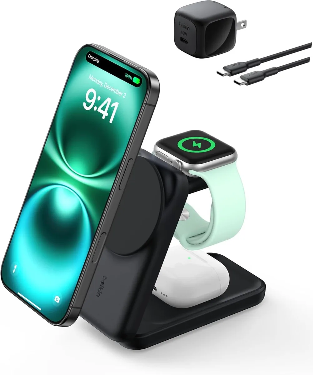 FLEANE FLEANE 3-in-1 Qi2.2 25W Magnetic Wireless Charger Foldable Stand 45W Adapter — product photo