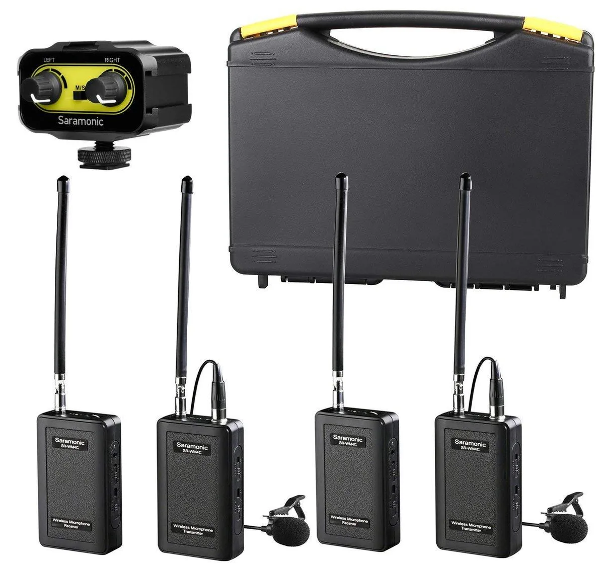 Movo Movo Wireless VHF Lavalier Microphone Bundle (Black/Yellow) — product photo