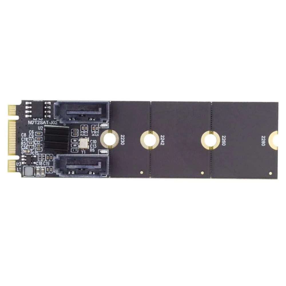 LORDWORLD LORDWORLD JMB582 NGFF Key B+M PCIe to SATA 3.0 6Gbps Dual Port Vertical Adapter 2230 2242 2260 2280 — product photo
