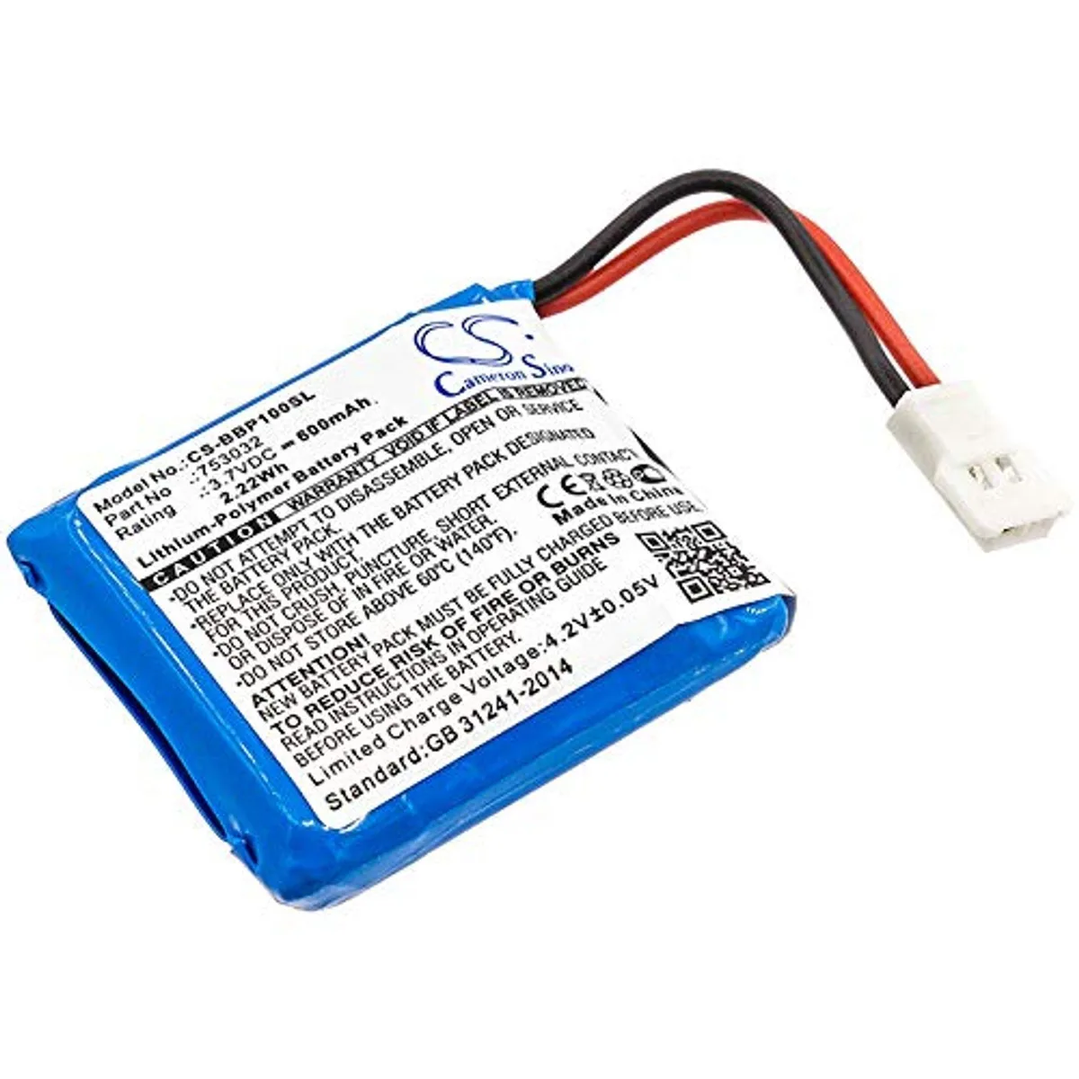  Cameron Sino 753032 600mAh Battery for Bee-Bot Floor Robot — product photo