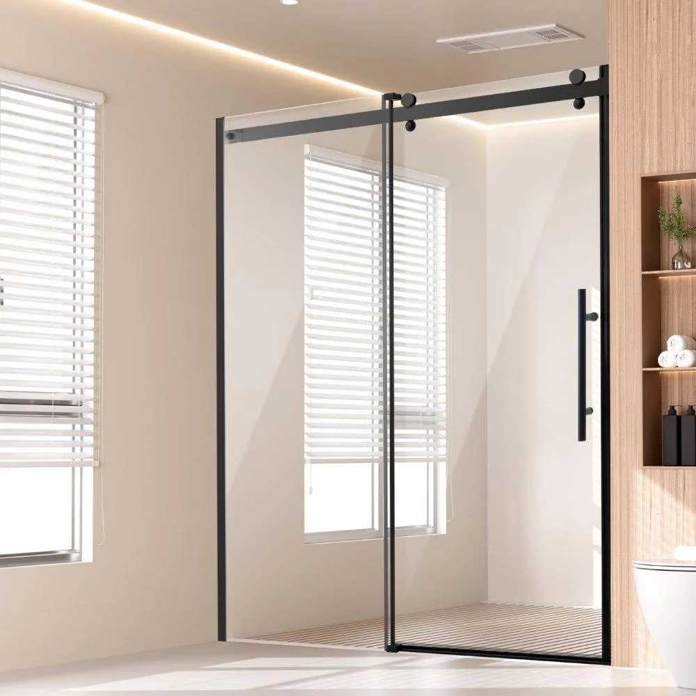VEVOR VEVOR Frameless Shower Door 58-59 x 75 in Matte Black — product photo
