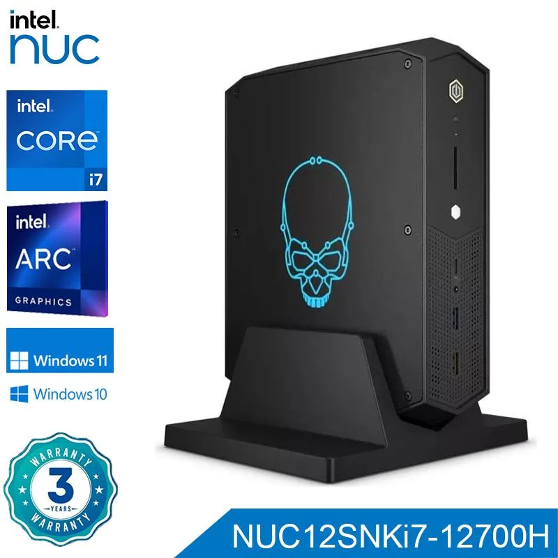 Intel Intel NUC12SNKi72 Core i7-12700H Arc A770M 16GB GDDR6 512GB SSD barebone mini PC — product photo