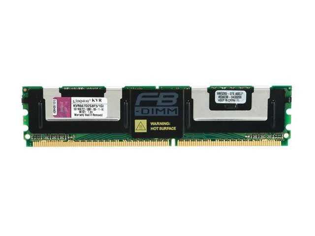 Kingston Technology Corp. Kingston Technology Corp. KVR667D2S8F5/1GI 1GB DDR2 667 ECC Fully Buffered Server RAM — product photo