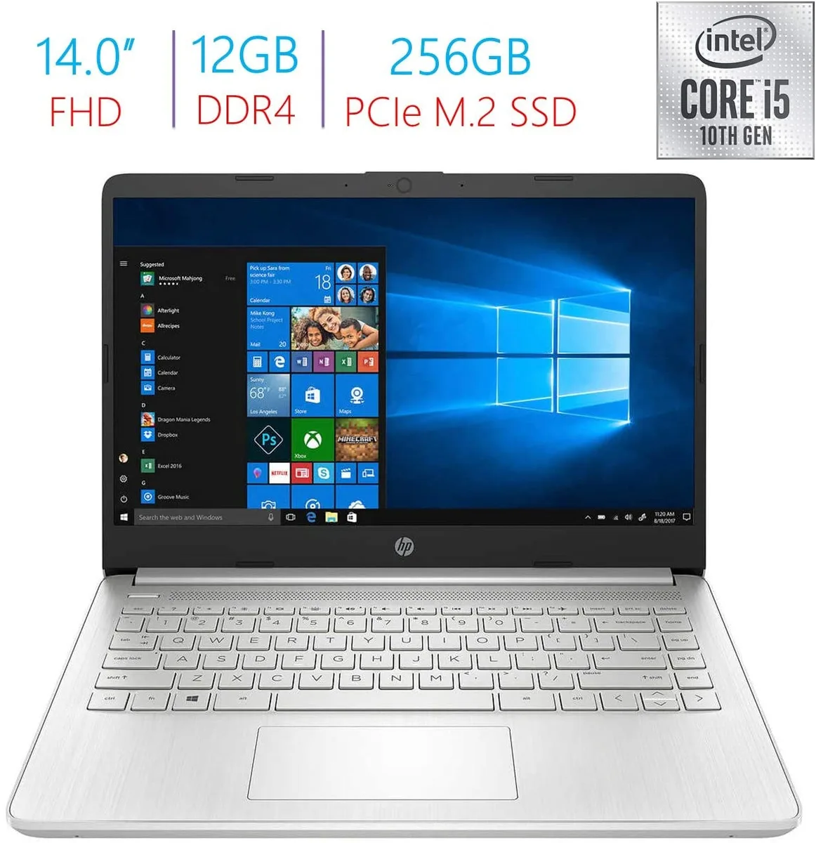 HP HP 14-dq1035cl laptop Intel Core i5-1035G1 12GB 256GB NVMe 14.0" FHD Silver — product photo