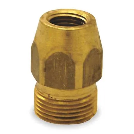 Small brass quick coupling plug with 1/4 inch female and 22mm male threads