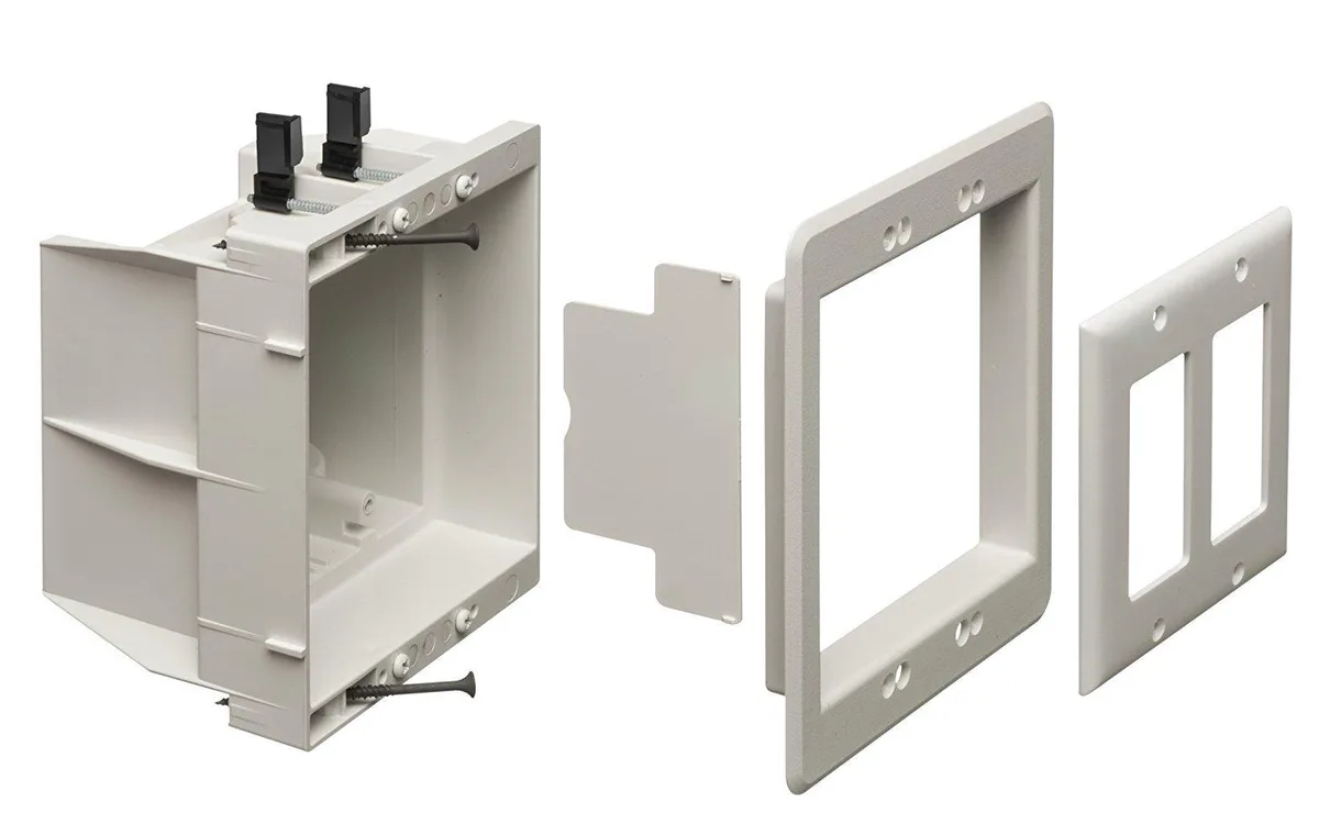 iMBAPrice iMBAPrice DVFR2W-1 2-Gang Recessed Outlet Box with Paintable Wall Plate — product photo