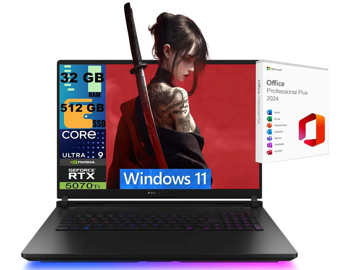 ASUS ASUS ROG Strix Scar 18 gaming laptop 18" 2.5K 240Hz Ultra 9 275HX RTX 5070 Ti 12GB 32GB 512GB — product photo