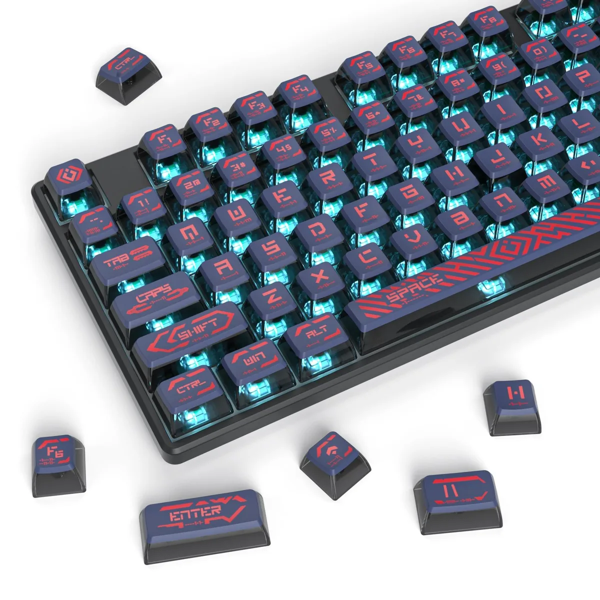 Adafruit Adafruit Pudding Keycaps 60% 120-Key ASA Dye-Sub RedPudding 2 in 1 Accessories — product photo