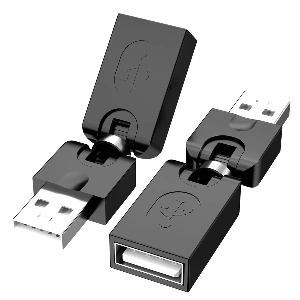 BUCIER BUCIER BERLAT-06-008 USB 2.0 swivel adapter 2-pack black — product photo