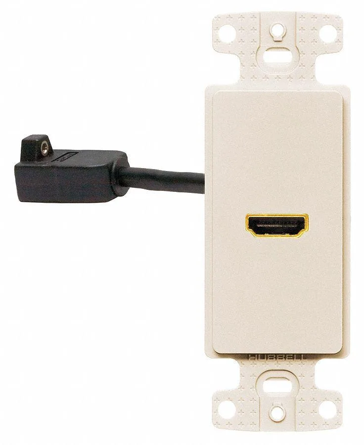 Hubbell Incorporated Hubbell Incorporated NS801LA Video Wall Plate HDMI Light Almond — product photo
